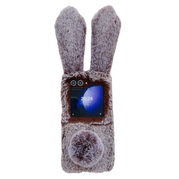Fluffy Rabbit Samsung Galaxy Z Flip deksel - Brun