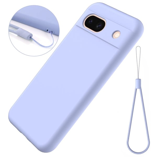 Matt Google Pixel 8A skal av flytande silikon - Lila