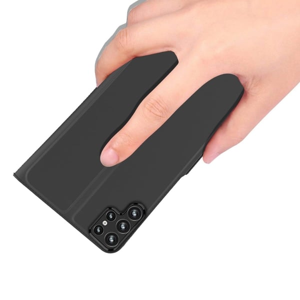 Glatt og tynt premium PU-skinnetui for Samsung Galaxy S24 Ultra - Svart