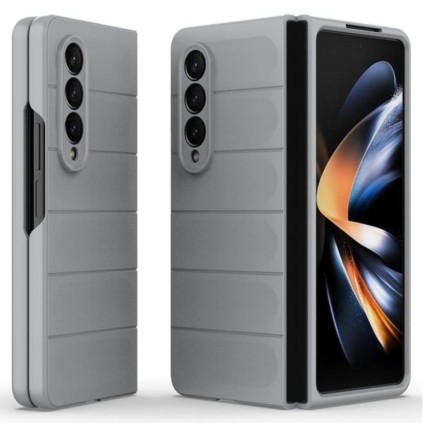 Mjukt greppformat Samsung Galaxy Z Fold4 skal - Ljusgrå Mjukt greppformat Samsung Galaxy Z Fold4 skal - Ljusgrå