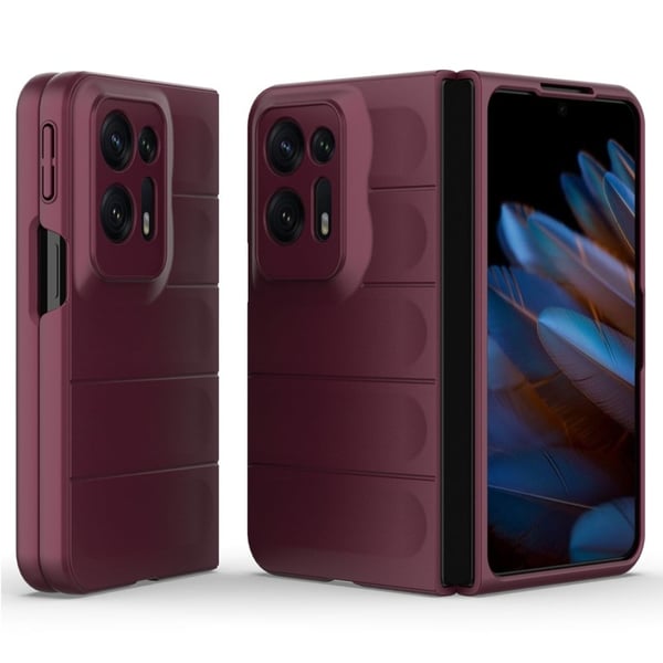 Deksel med mykt grep for Oppo Find N2 - Vinrød