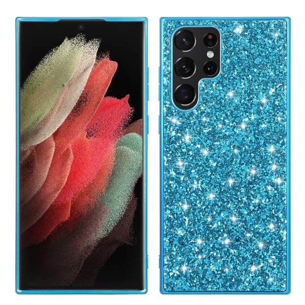Glitter Samsung Galaxy S24 Ultra deksel - Blå Glitter Samsung Galaxy S24 Ultra deksel - Blå