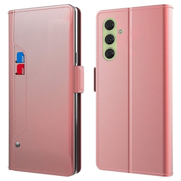 Telefonetui med sminkespeil og glatt design for Samsung Galaxy A05s - Rose Gull