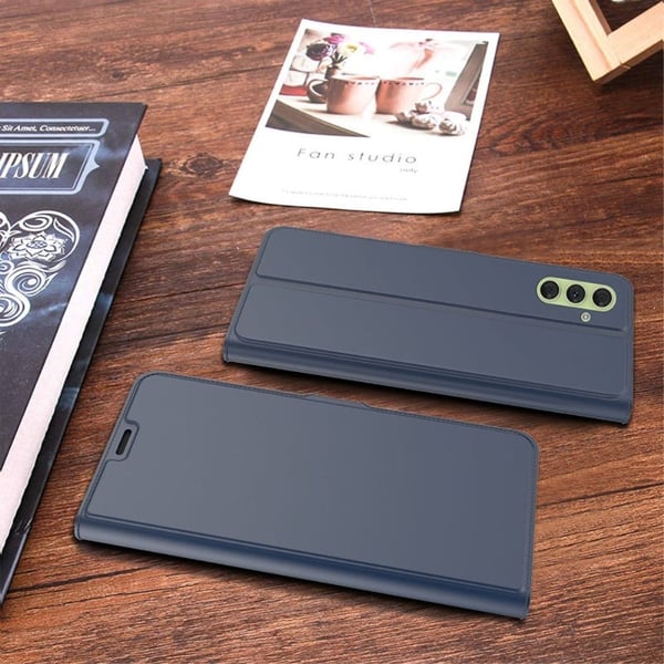 Glatt og tynt premium PU-skinnetui for Samsung Galaxy S24 Plus - Blå