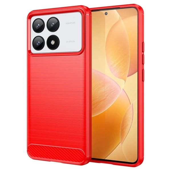Carbon Flex Xiaomi Redmi K70 / Xiaomi Redmi K70 Pro deksel - Rød