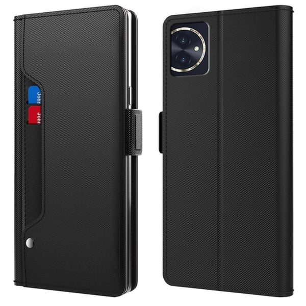 Telefonetui med sminkespeil og glatt design for Honor 100 - Svart