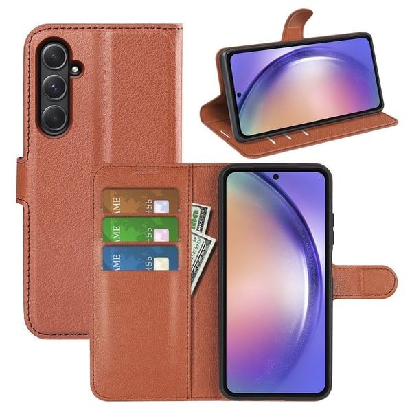 Classic Samsung Galaxy A55 flip etui - Brun