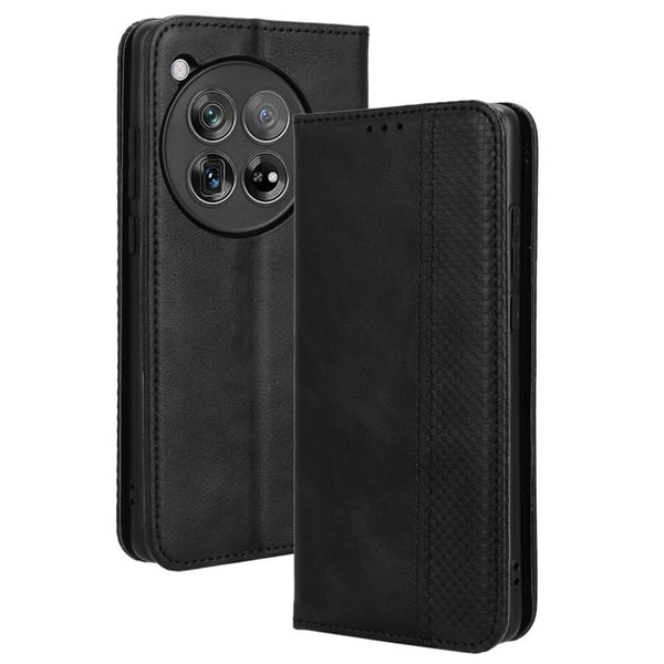 Bofink Vintage OnePlus 12 læderetui - Sort Bofink Vintage OnePlus 12 læderetui - Sort