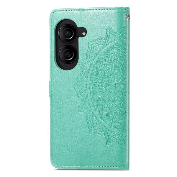 Mandala Asus Zenfone 10 etui i lær - Grønn