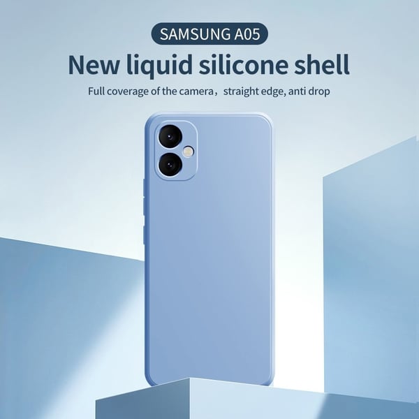 Mikrofiberfôret deksel i mykt gummi for Samsung Galaxy A05 - Svart