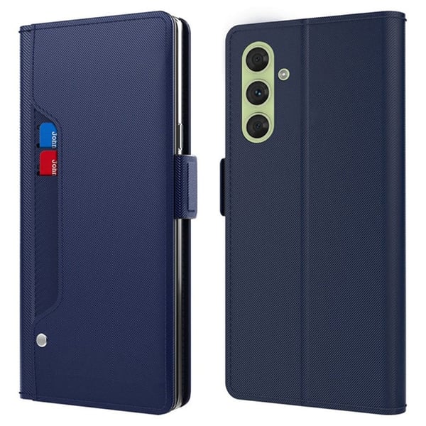 Telefonetui med sminkespeil og glatt design for Samsung Galaxy A05s - Blå