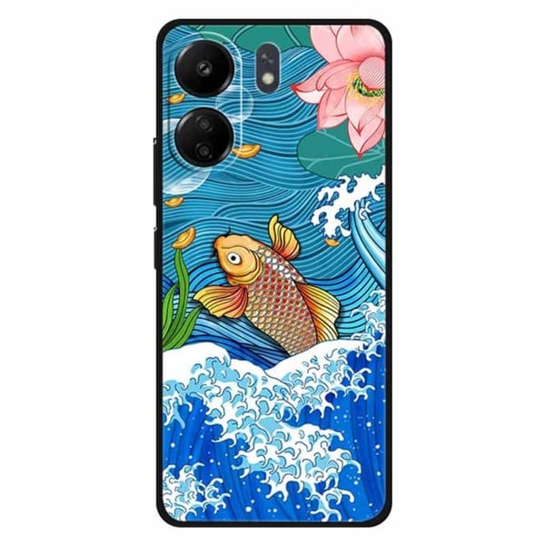 Imagine Xiaomi Redmi 13C / Xiaomi Poco C65 deksel - Gullkarpe Som Surfer