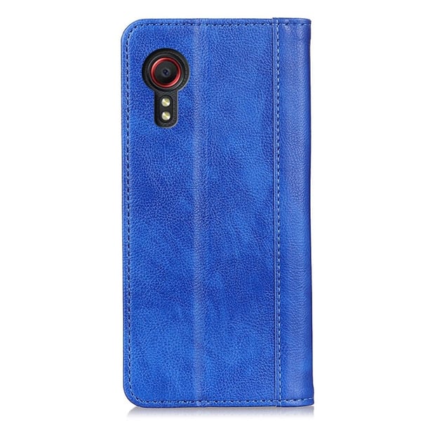 Samsung Galaxy Xcover 7 ægte læderetui med magnetisk lukning - Blå