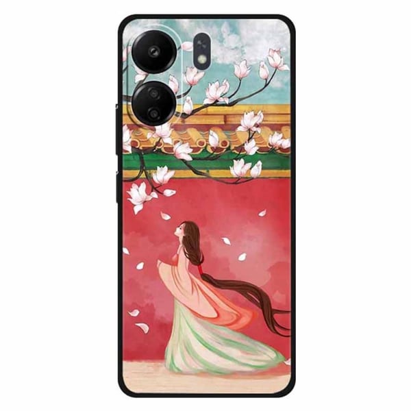 Imagine Xiaomi Redmi 13C / Xiaomi Poco C65 deksel - Ferskenblomstrende Kvinne