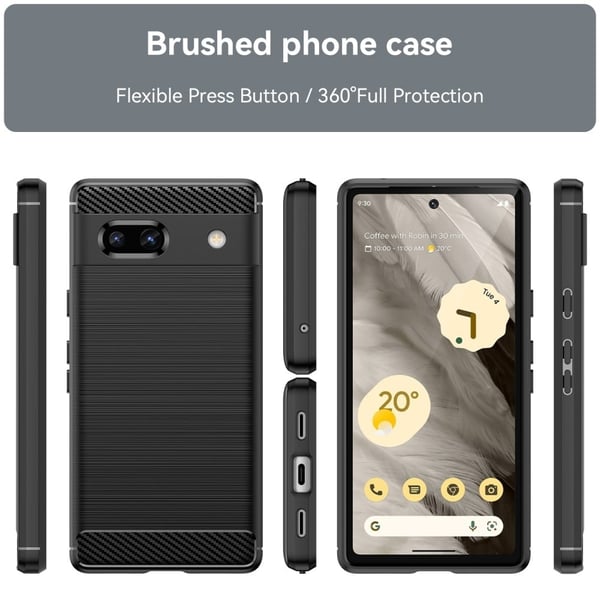 Carbon Flex Google Pixel 7a deksel - Svart