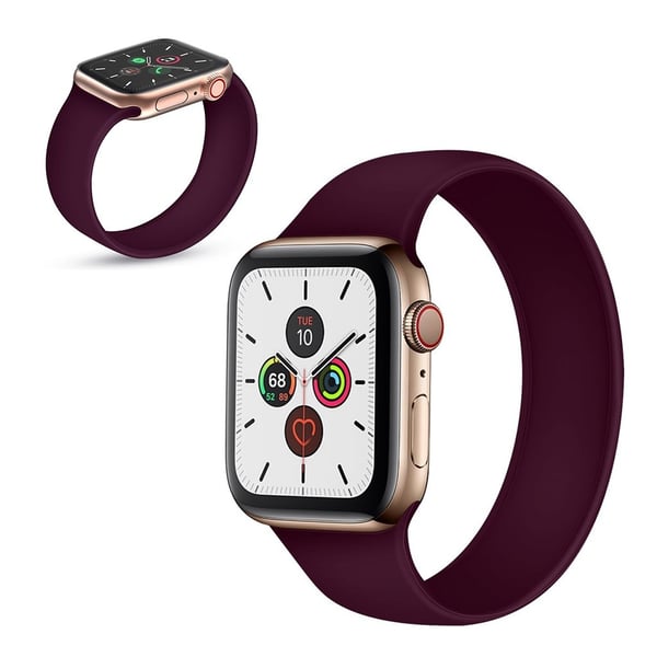 Apple Watch Series 5 / 4 40 mm silikon flex-klokkebånd - Lilla Størrelse: S