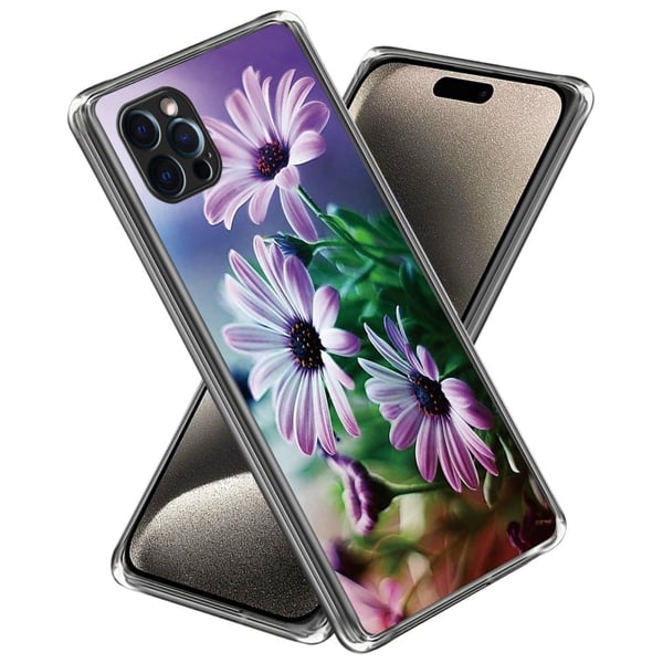 Deco iPhone 15 Pro Max deksel - Lilla Krysantemum