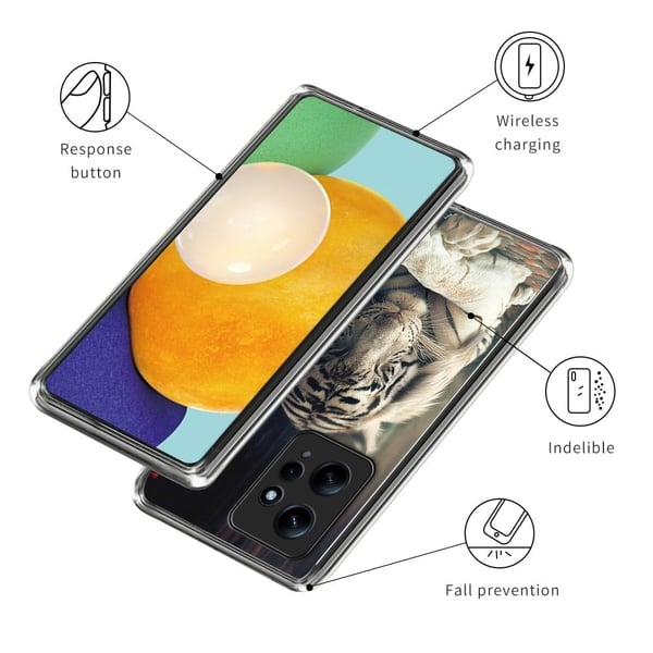 Deco Xiaomi Redmi Note 12 deksel - Hvit Tiger