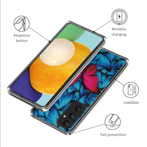 Deco Samsung Galaxy A55 deksel - Rød Sommerfugl