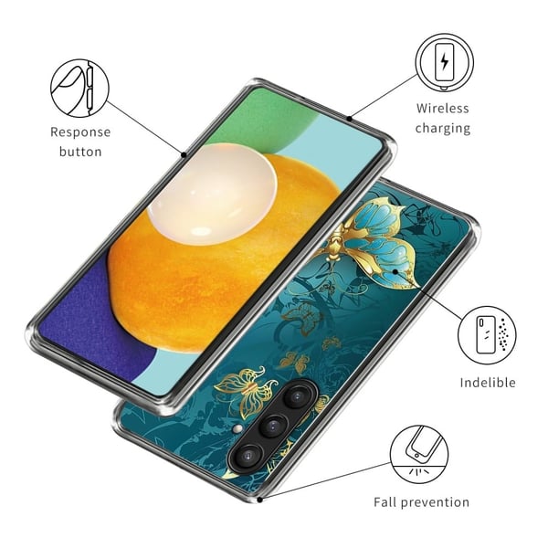 Deco Samsung Galaxy S23 FE deksel - Gylden Sommerfugl