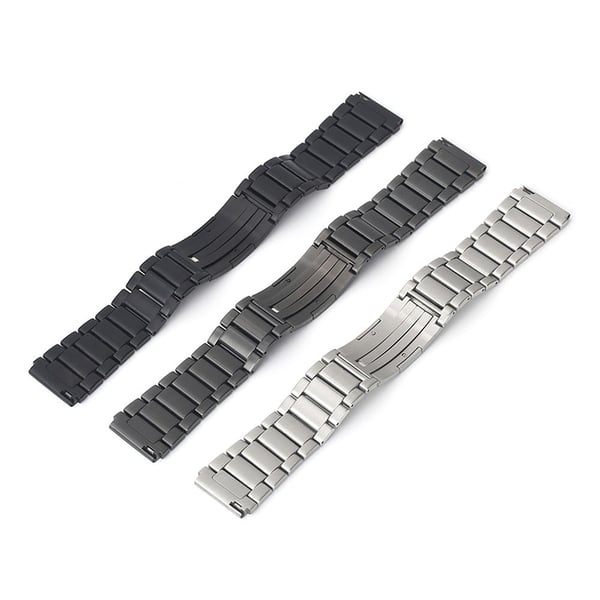 Huawei Watch GT 4 46mm / Watch 4 / Watch 4 Pro 22mm rustfritt stålbånd med sammenleggbar spenne - Svart