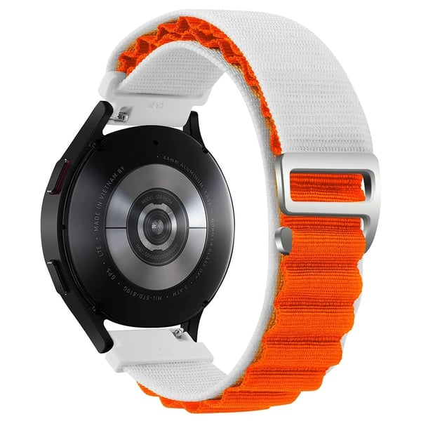KALEBOL KLB-GSNL-001 Samsung Galaxy Watch6 / Watch6 Classic Nylon-klokkearmbånd 20 mm - Stjernelys + Oransje