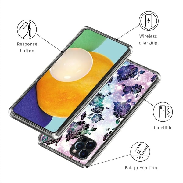 Deco iPhone 15 Pro Max deksel - Lilla Blomster