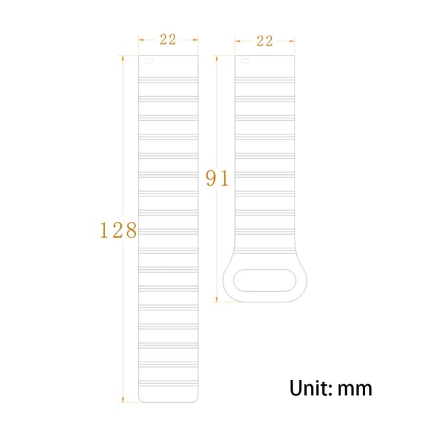 22 mm Sport Loop-klokkearmbånd magnetisk silikonarmbånd - Hvit + Svart