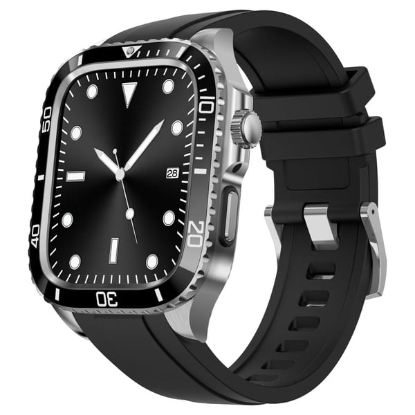 Apple Watch Series 49mm - 45mm - 44mm - 42mm Universal ripebestandig erstatningsrem med urkasse i rustfritt stål - Sølv