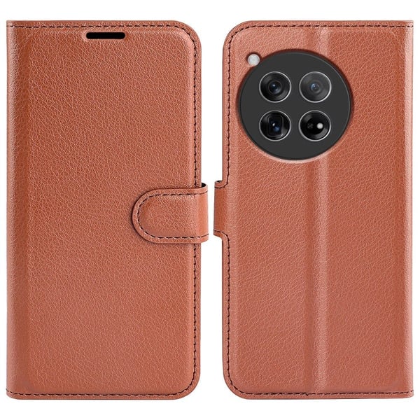 Classic OnePlus 12 flip etui - Brun