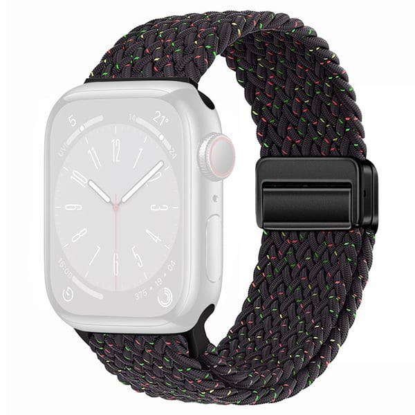 Apple Watch Series 41mm - 40mm - 38mm Universal Nylon Watch Band Magnetic Strap - Starlight Svart