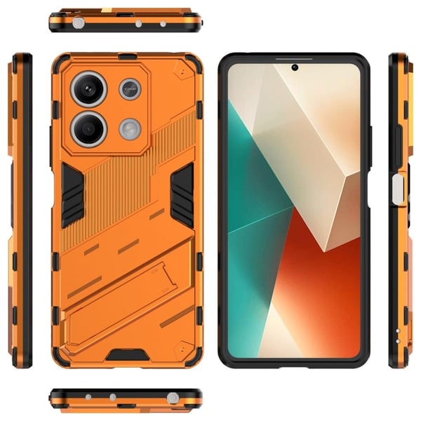 Støtsikkert hybriddeksel med et moderne preg for Xiaomi Redmi Note 13 - Oransje