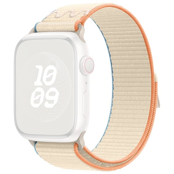 KALEBOL Apple Watch Series 49mm - 45mm - 44mm - 42mm Universal Nylon Watch Band - Kremhvit