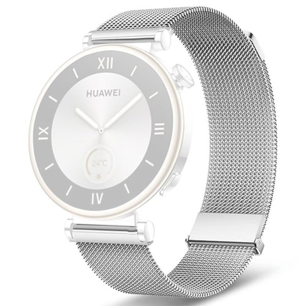 Huawei Watch GT 4 41mm Garmin / Garmin Venu 3S 18mm urrem i rustfrit stål med magnetisk rem - Sølv