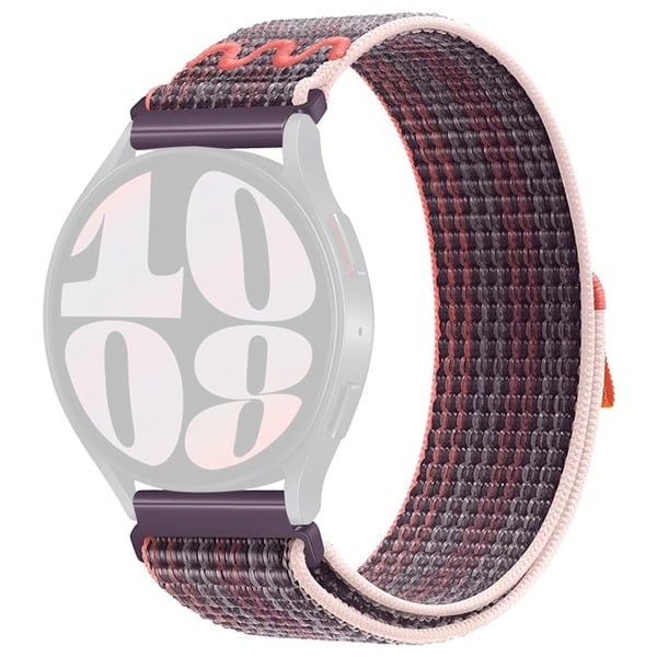 KALEBOL KLB-NLHH-002 Samsung Galaxy Watch3 45mm / Huawei Watch GT4 46mm nailonhihna 22mm - Marja Violetti
