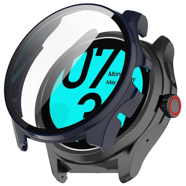 TicWatch Pro 5 Hardt, fleksibelt klokkeetui med innebygd skjermbeskytter i herdet glass - Blekkblå