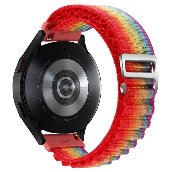 KALEBOL KLB-GSNL-001 Huawei Watch GT 4 41 mm / Garmin Venu 3S 18 mm klokkerem Justerbart nylonbånd - Regnbue