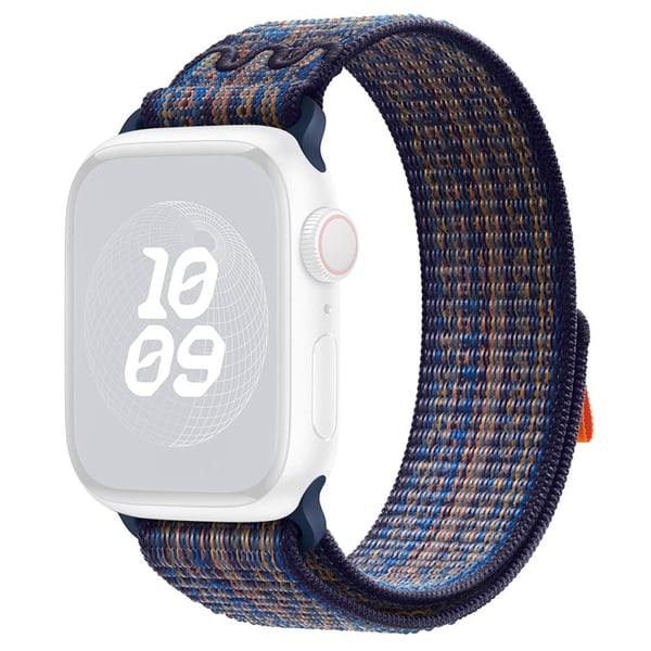 KALEBOL Apple Watch Series 49mm - 45mm - 44mm - 42mm Universal Nylon Watch Band - Safir + Oransje