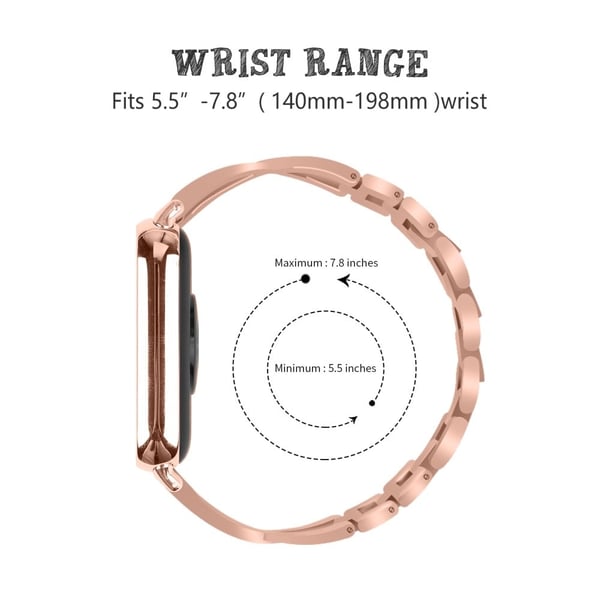 Sinklegert klokkerem Xiaomi Redmi Watch 4 Bling Rhinestone Decor Armbånd - Rose Gull