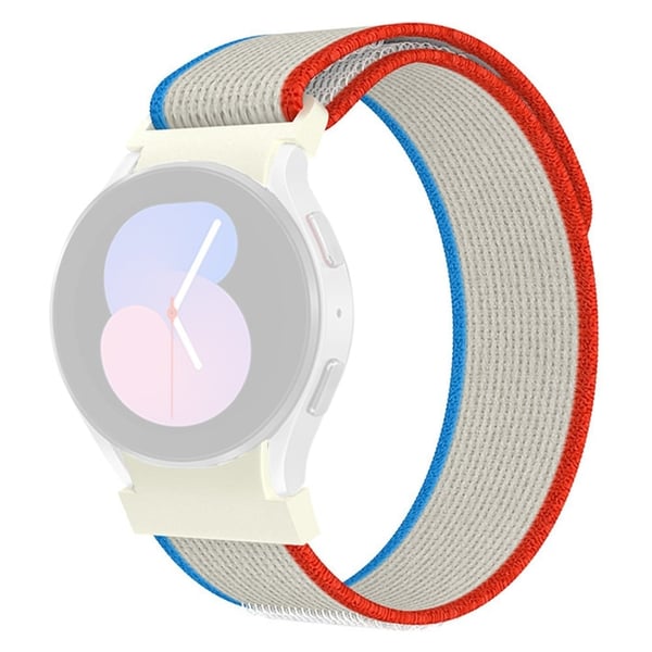 KALEBOL KLB-YJNLHH-001 Samsung Galaxy Watch4 / Watch 5 / Watch6 Nylonbånd Loop-armbånd - Grå + Blå + Rød