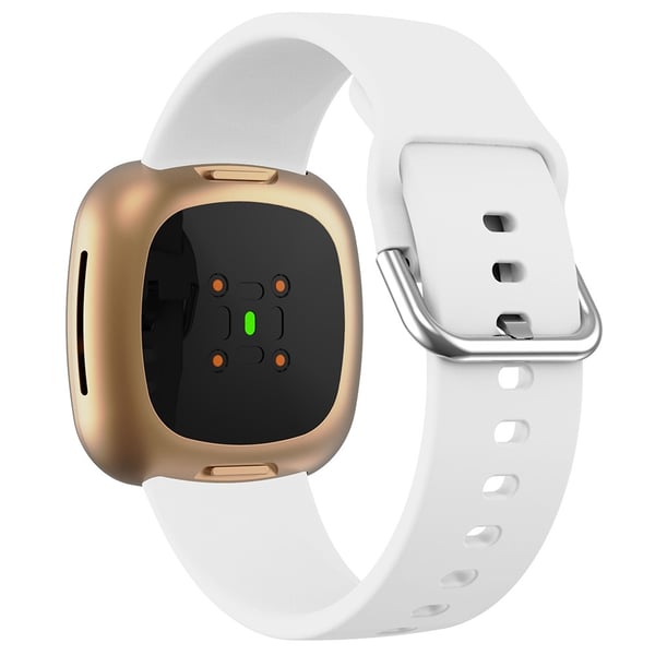 KALEBOL KLB-SXKGJ-001 Fitbit Versa 3 / 4 / Sense / Sense 2 Silikone Urrem - Hvid