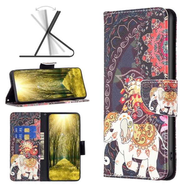 Wonderland Xiaomi Redmi Note 13 Pro 4G flip-etui - Blomst Og Elefant