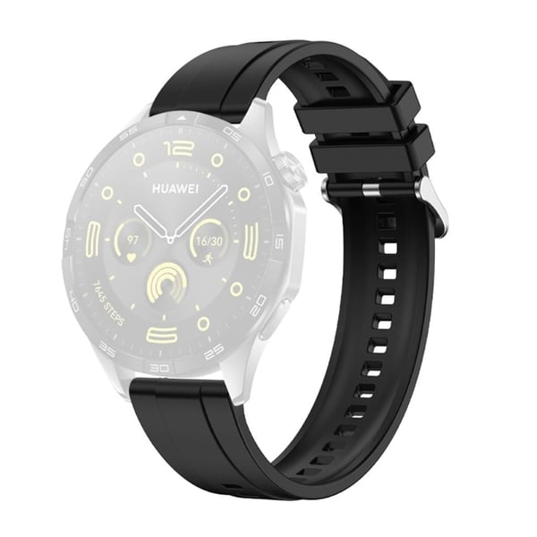 Huawei Watch GT 4 41mm / Garmin Venu 3S 18mm Watch Strap Silicone Band Replacement - Sort