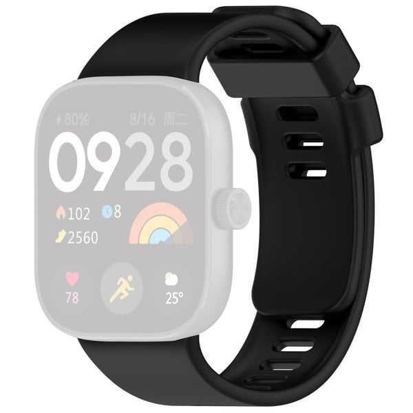 Xiaomi Redmi Watch 4 Silikone urrem Justerbar håndledsrem - Sort
