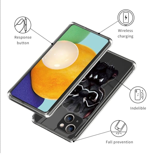 Deco iPhone 15 Plus deksel - Svart Katt