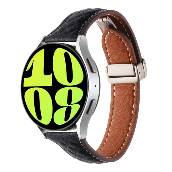 Samsung Galaxy Watch3 45 mm / Huawei Watch GT 4 46 mm klokkerem 22 mm ekte okseskinnrem - Svart