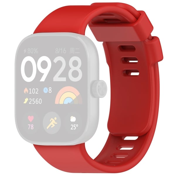 Xiaomi Redmi Watch 4 Silikonklokkebånd Justerbar håndleddsrem - Rød