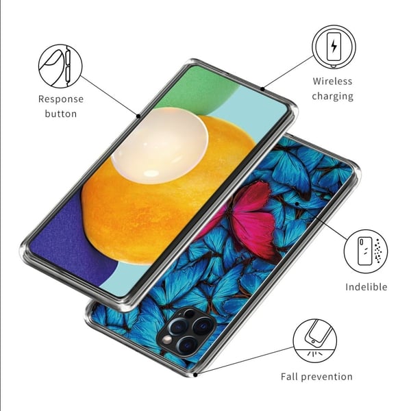 Deco iPhone 15 Pro deksel - Rød Sommerfugl