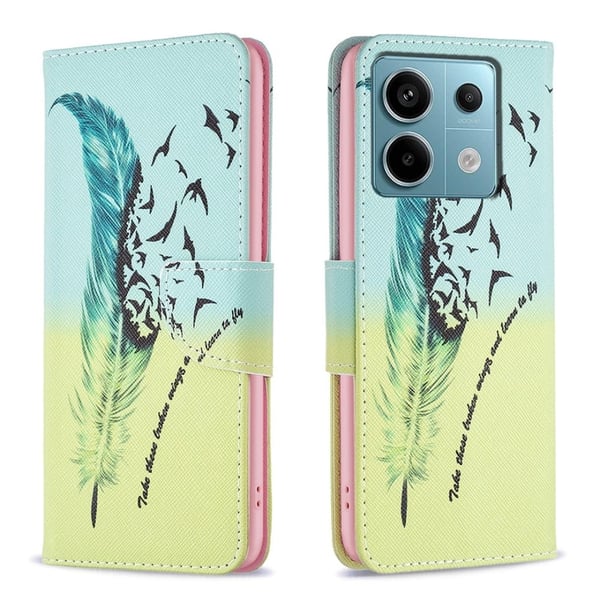 Wonderland Xiaomi Redmi Note 13 Pro 5G flip-etui - Fjær Og Fugler