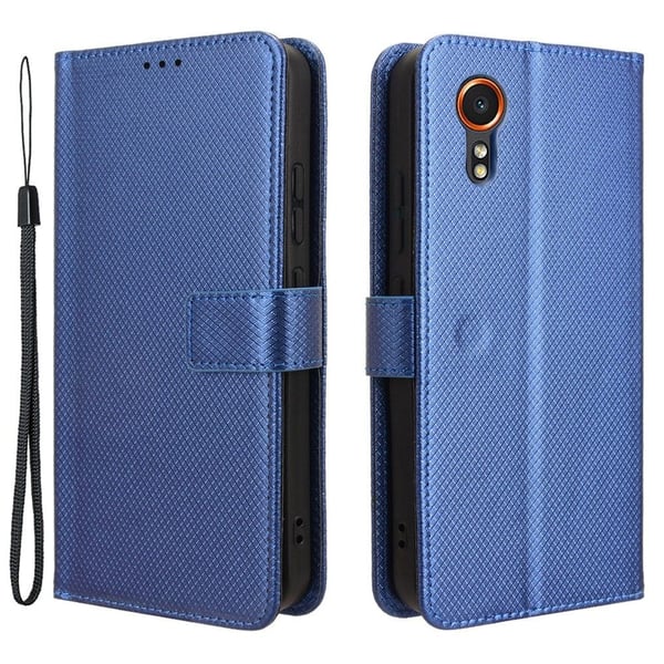 Skinn-etui i lommebok-stil for Samsung Galaxy Xcover 7 - Blå